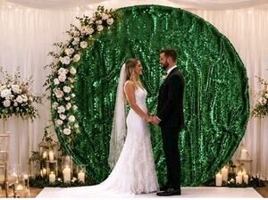 Round Green Leaf Drape Backdrop Enchanted Forest Fairy Wedding Event Deco 10 Ft